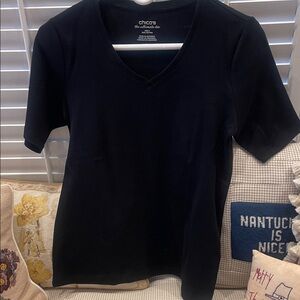Chico's Classic Black Short Sleeve Tee